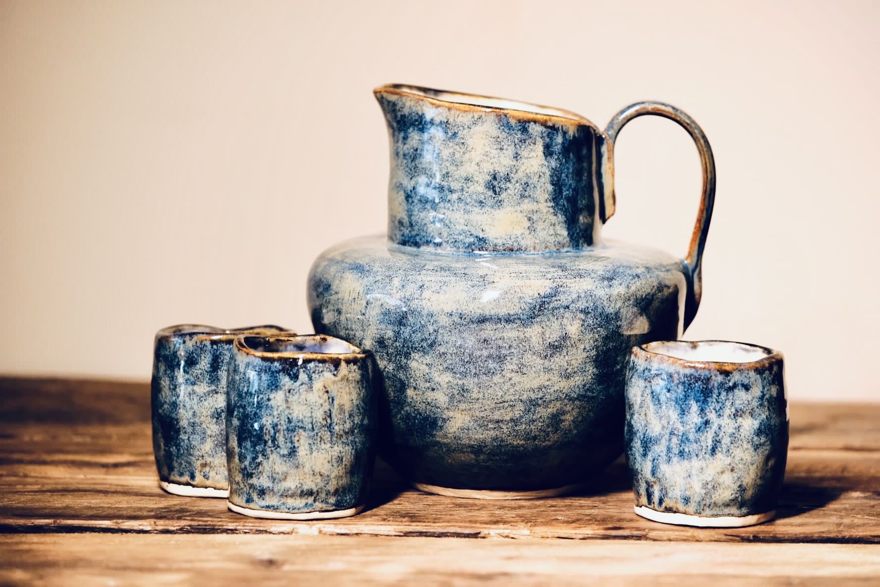Hand-built jug and cups
