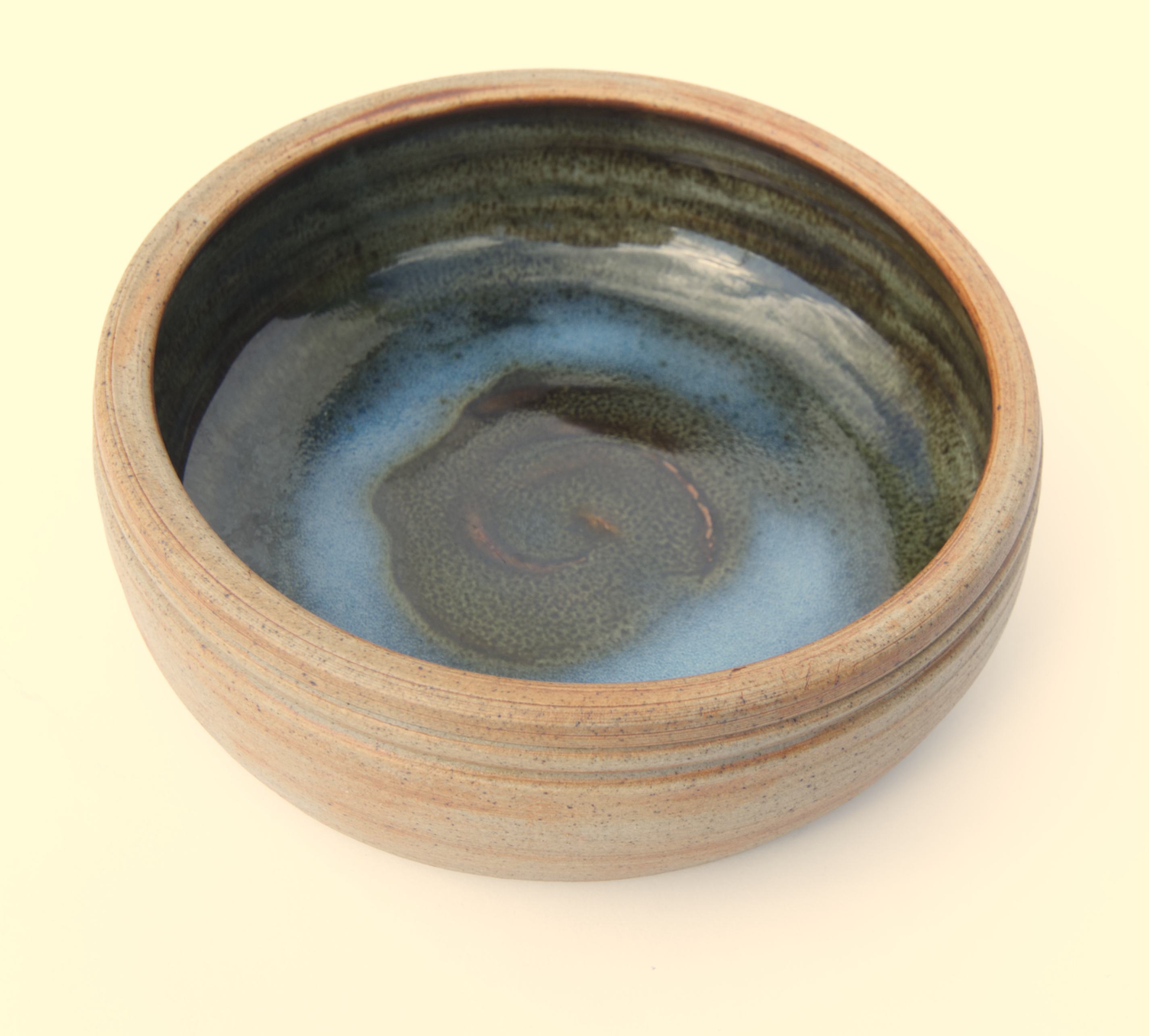 baking dish with tenmoku and Chun glazes