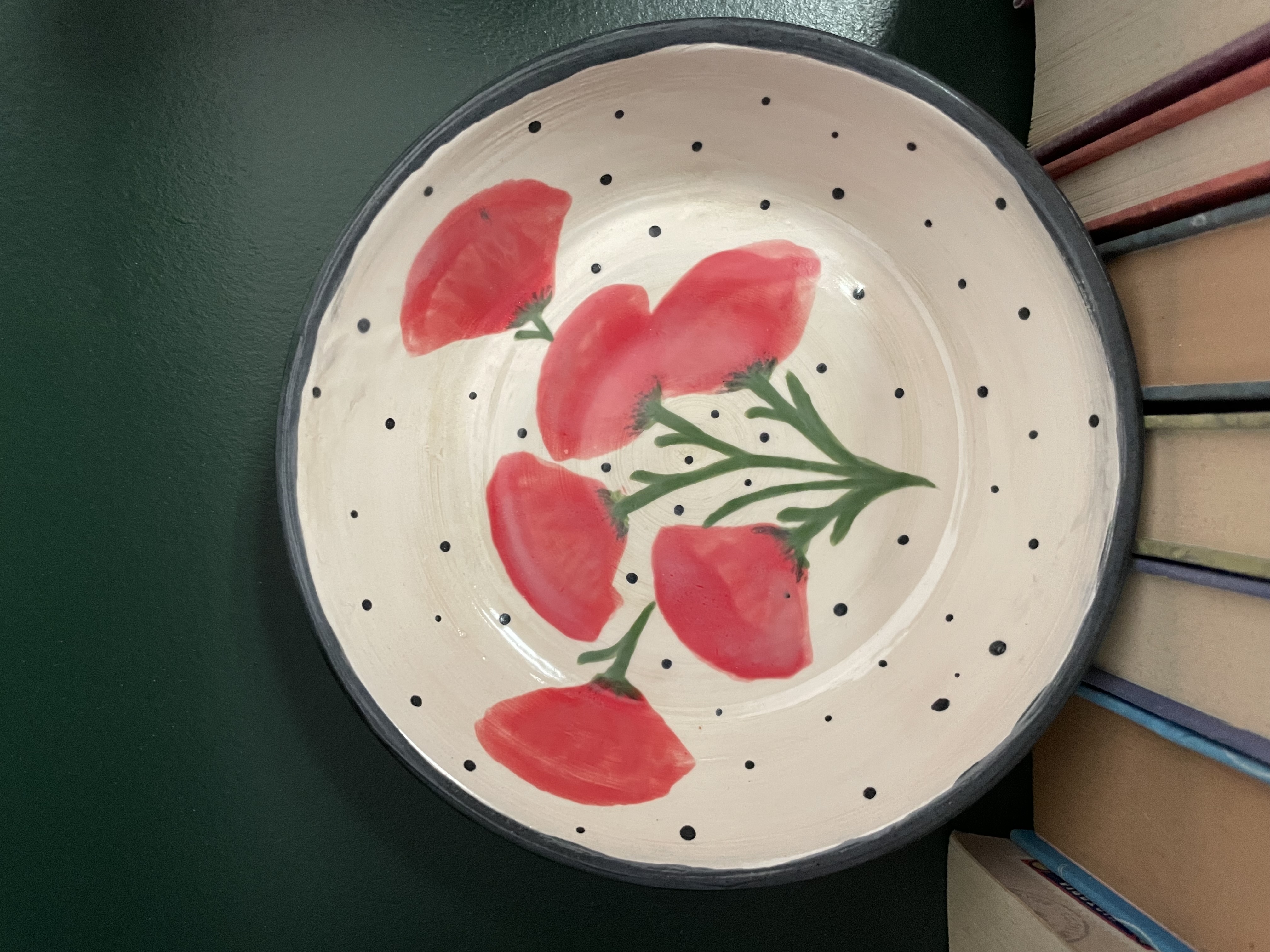Hand painted flower bowl